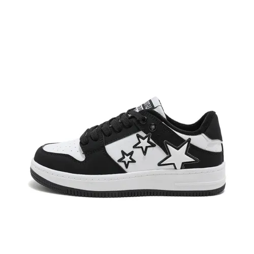 HUANQIU Low Top Skateboard Shoes Women's White Black
