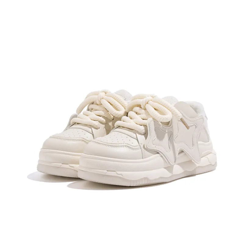 HUANQIU Thermal Low Top Skateboard Shoes Women's Beige-3