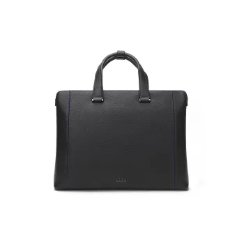 ELLE HOMME Cow Leather Briefcase Document Bag Handbag Regular Men's Black