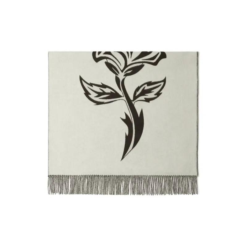 Burberry Rose print Cashmere Scarf-2