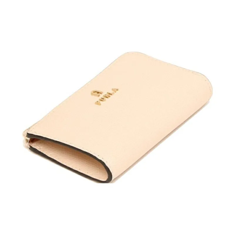 Furla Leather Card Holder Key Pouch Regular Women's Beige-1