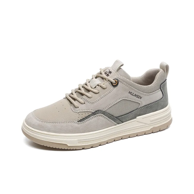 Mulinsen MULINSEN Cushioning Moisture-Wicking Height Increasing Lightweight Breathable Low-Top Casual Shoes Men's Khaki-1