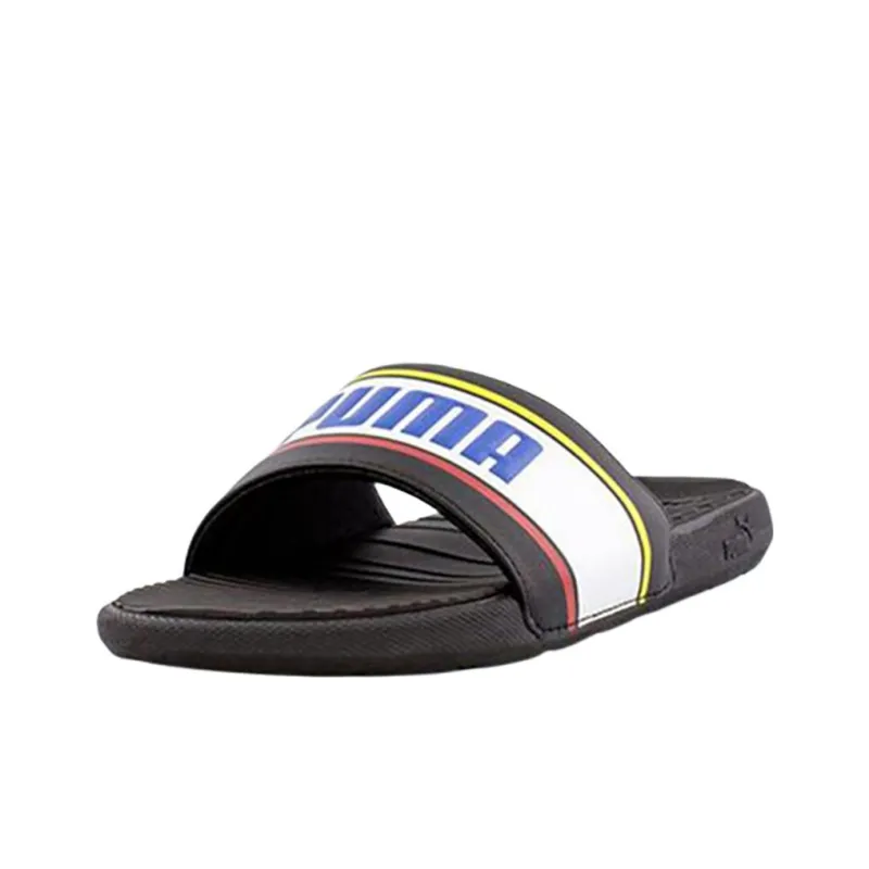 PUMA Cool Cat Rubber Sole Slide Slippers Men's Black White-1