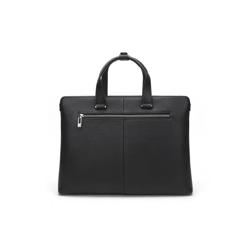 ELLE HOMME Cow Leather Briefcase Document Bag Handbag Regular Men's Black-2
