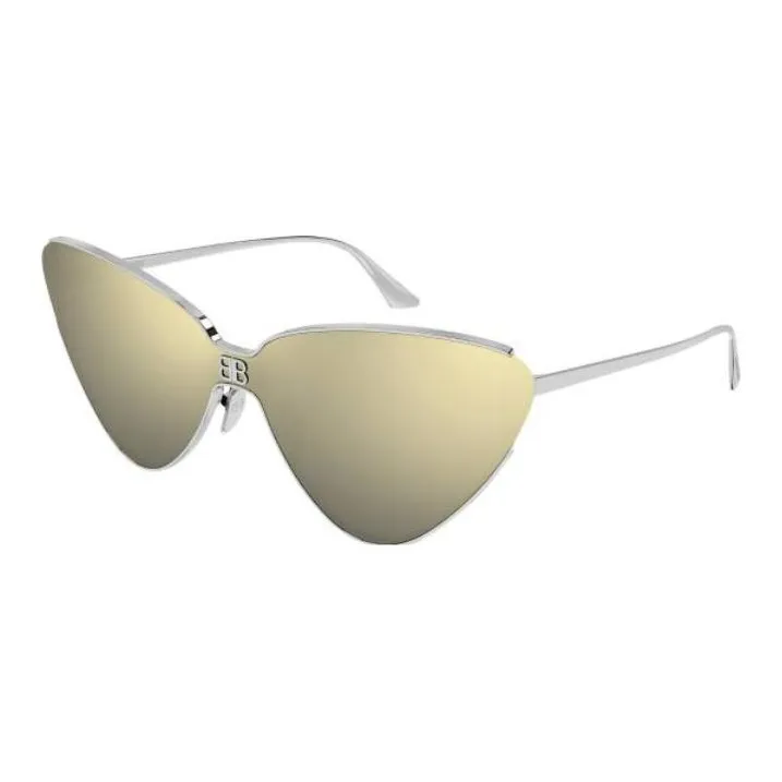 Balenciaga Acetate Irregular Shape Sunglasses Men's Silver-0