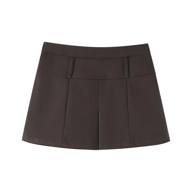 KLDINOR Casual Short Skirts Women's Brown-1