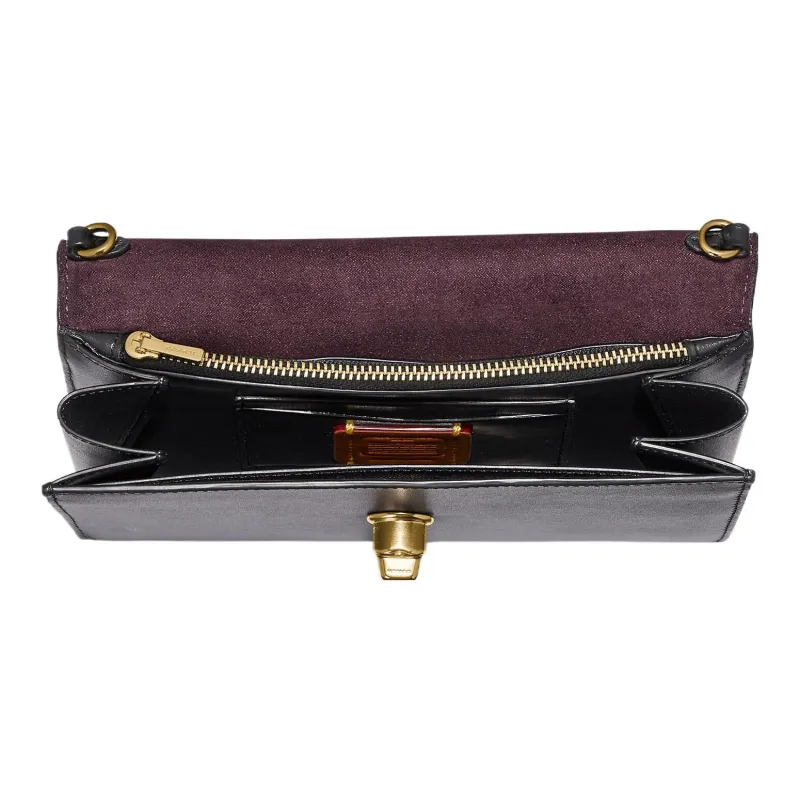 COACH Marlow Calfskin Shoulder Bag, Crossbody Bag Women's Black-2