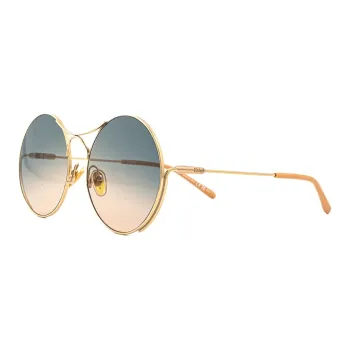 Chloe Metal Irregular Shape Sunglasses Men's Gold