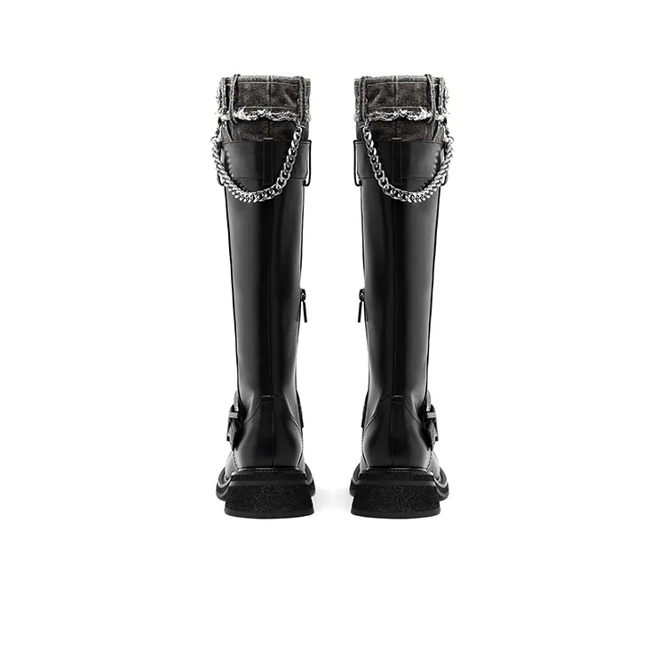 SUGARSU Knee high Boots 4.5cm Women's Black-3