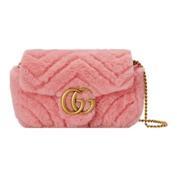 GUCCI Marmont Shearling Shoulder Bag, Crossbody Bag Extra Mini Women's Pink