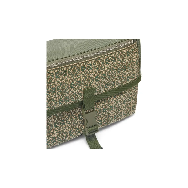 LOEWE Anagram Jacquard With Canvas Shoulder Bag Regular Men's Khaki Green-3