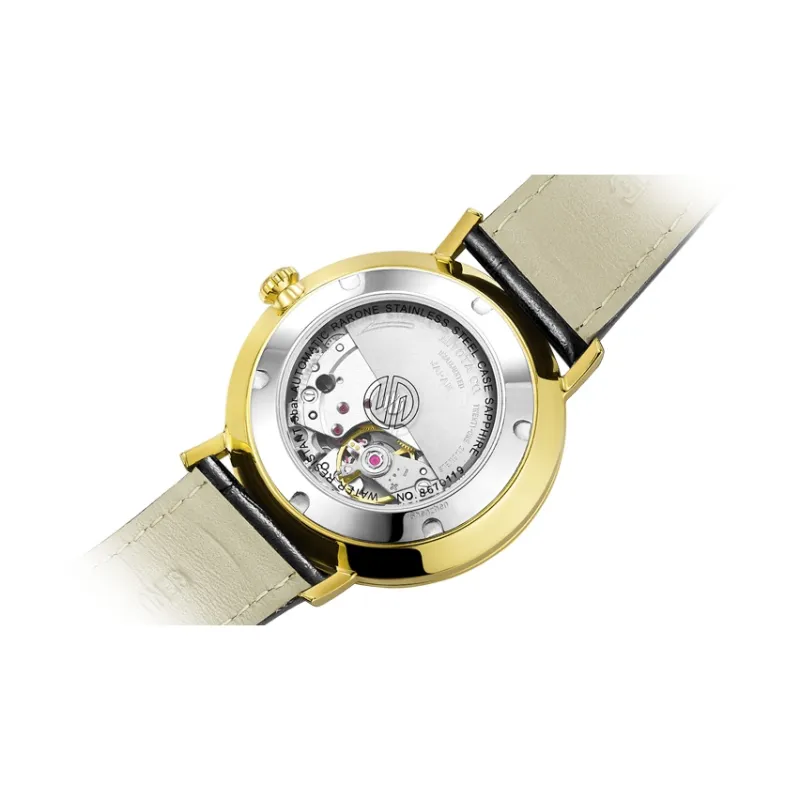 RARONE Master Collection Elegance Mechanical Movement Genuine Leather Strap Watch Men's Watches White Dial-3