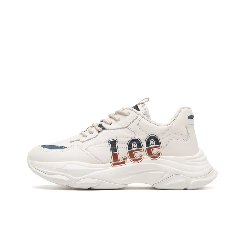 Lee Breathable Height Increasing Low Top Chunky Sneakers Women's White-0