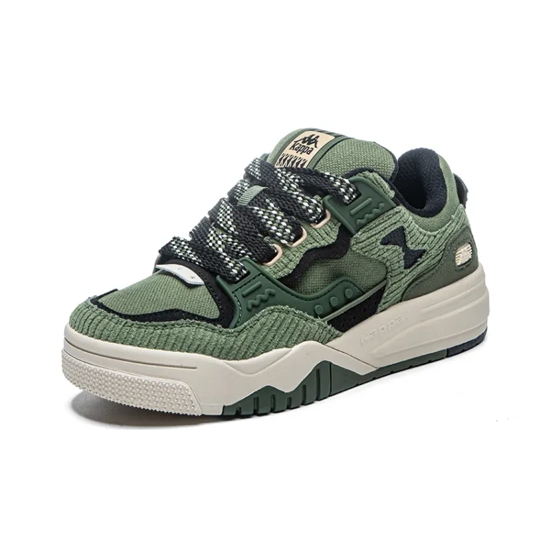 Kappa Cushioning Wear Resistant Low Top Skateboard Shoes Unisex Green Black-2