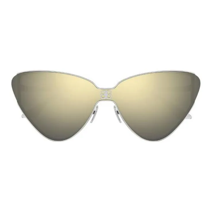 Balenciaga Acetate Irregular Shape Sunglasses Men's Silver-1