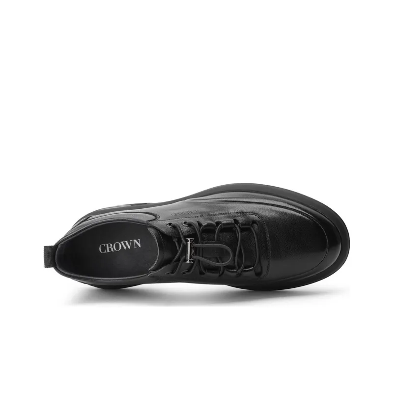 CROWN Low Top Casual Shoes Men's Black One Yard Larger-3