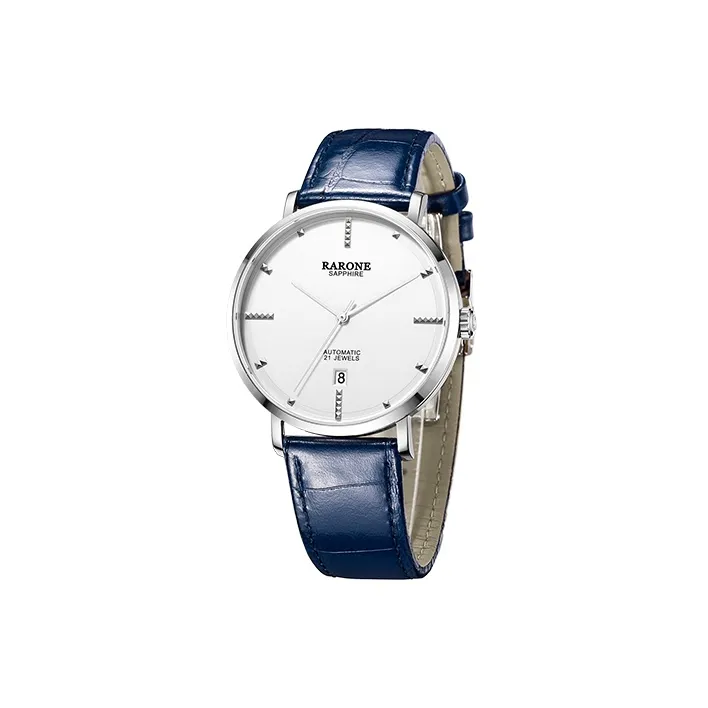 RARONE Master Collection Elegance Mechanical Movement Genuine Leather Strap Watch Men's Watches White Dial-6