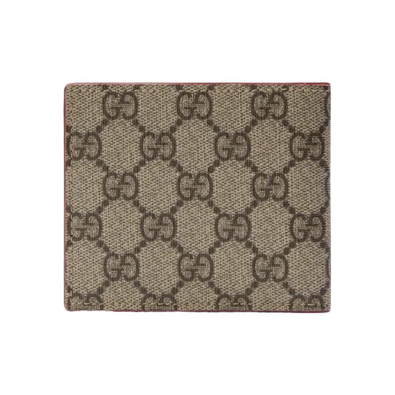 GUCCI Canvas With Leather Trim Wallet Regular Men's Red & Beige-2