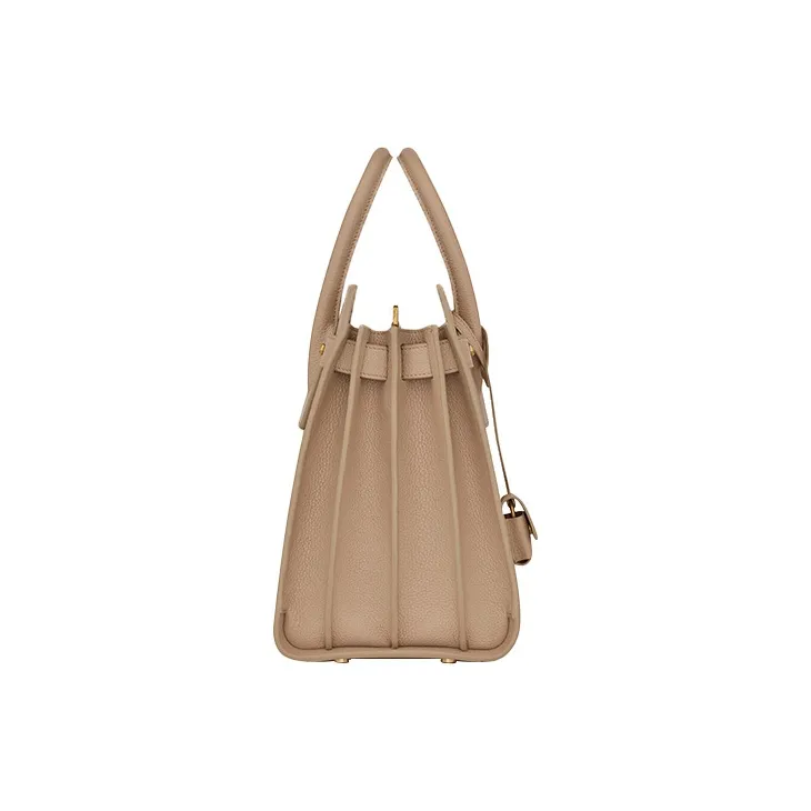 SAINT LAURENT SAC DE JOUR Calfskin Handbag Small Size Women's Dark Beige-2