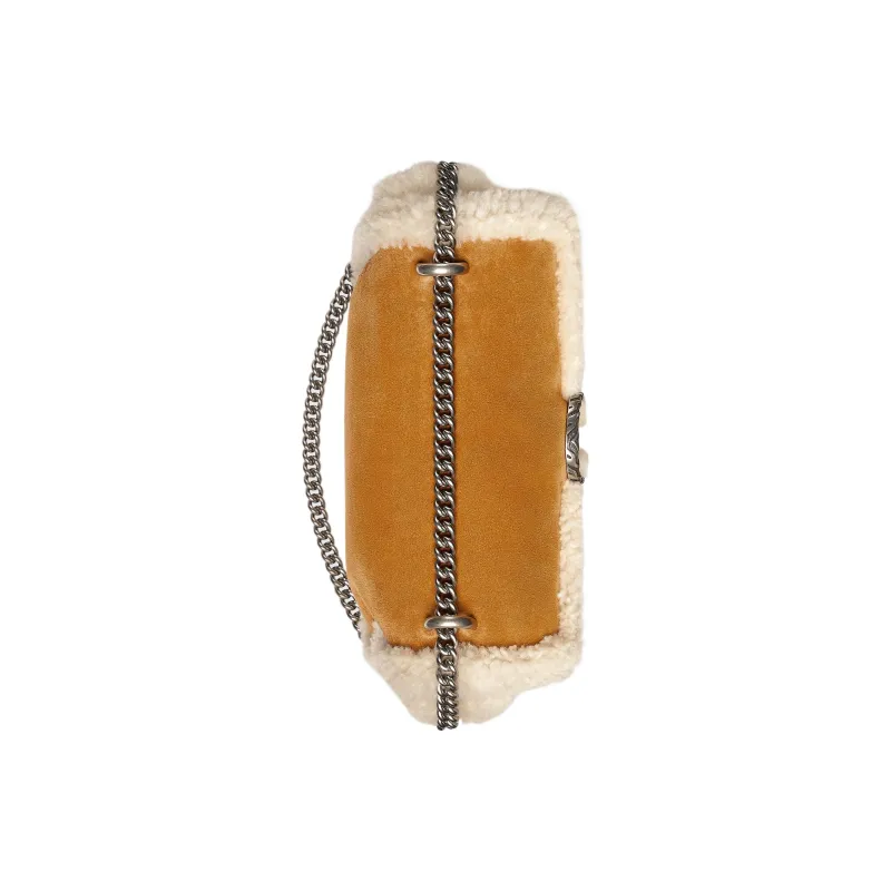 GUCCI Dionysus Suede And Shearling Crossbody Bag Shoulder Bag Women's Light Brown-5