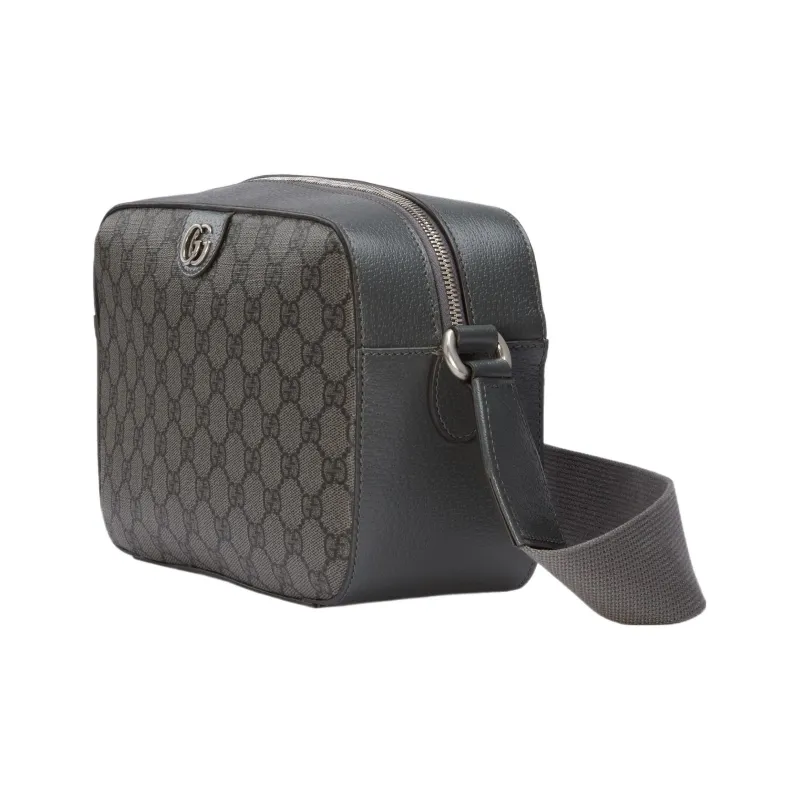 GUCCI Ophidia Canvas With Leather Binding Messenger Bag Crossbody Bag Shoulder Bag Men's Gray-1