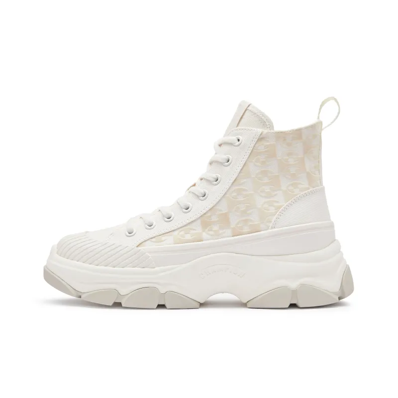 Champion Campus High Top Canvas Shoes Women's Beige-0
