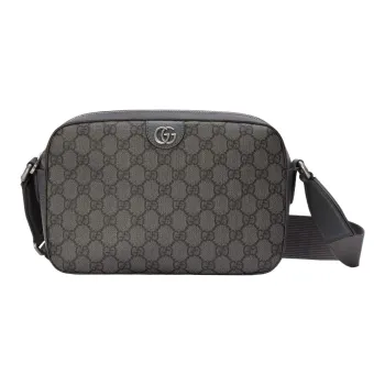GUCCI Ophidia Canvas With Leather Binding Messenger Bag Crossbody Bag Shoulder Bag Men's Gray