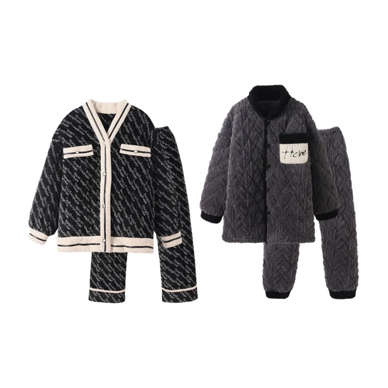 Chun Xi Pajama Set Unisex Black/Gray-0
