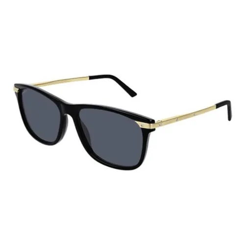 CARTIER Acetate Irregular Shape Sunglasses Men's Black