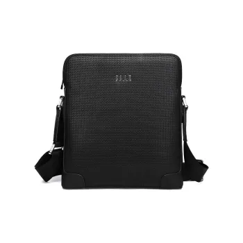 ELLE HOMME Top Grain Cow Leather Daylight Bag Shoulder Bag Crossbody Bag Regular Men's Black