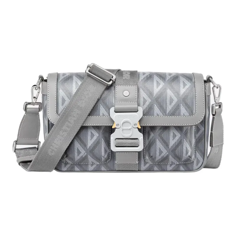 DIOR Canvas Shoulder Bag, Crossbody Bag Regular Men's Gray-0