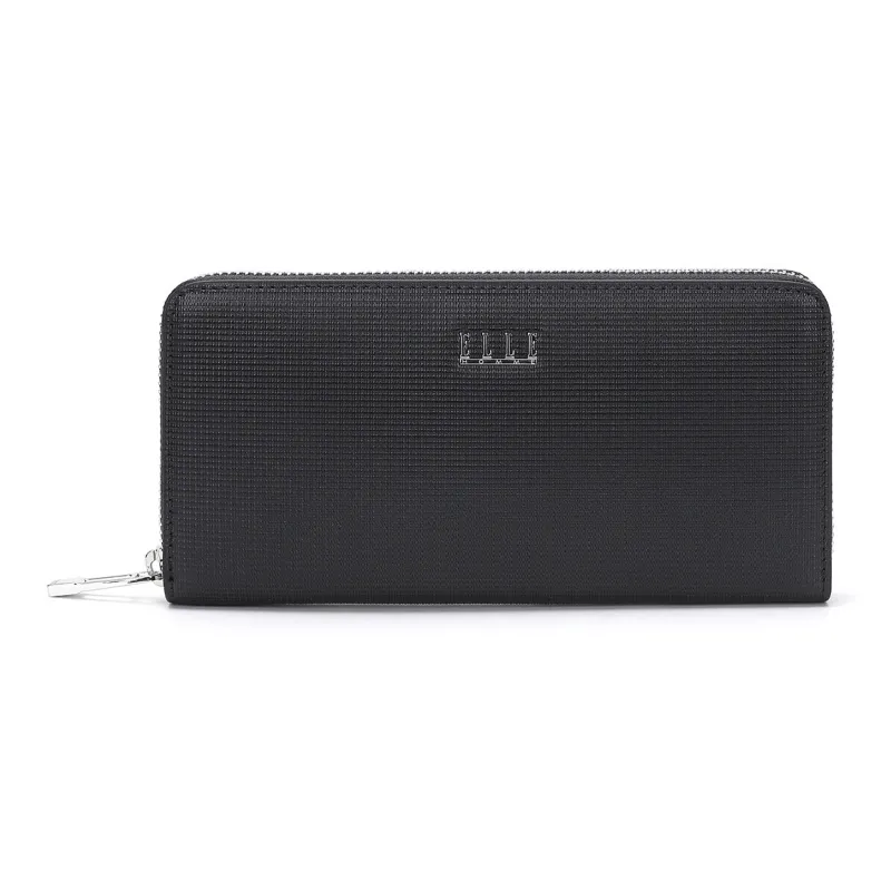 ELLE HOMME Cow Split Leather Wallet Handheld Bag Clutch Regular Men's Black-0