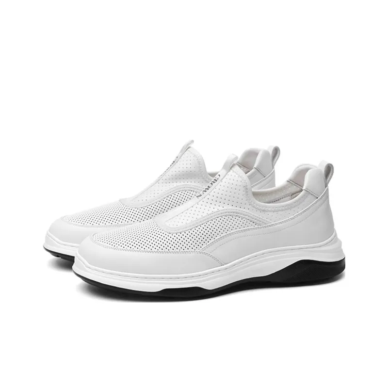 CROWN Low Top Casual Shoes Men's White One Yard Larger-2