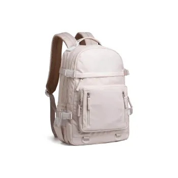 NOT ME Nylon Backpack Unisex Beige Cool Black
