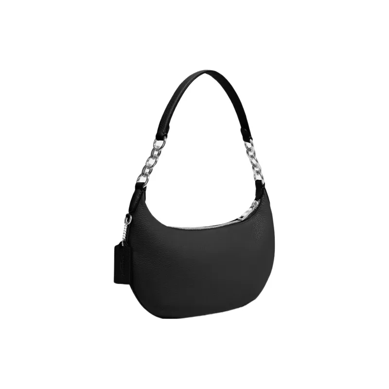 COACH Payton Leather Crescent Bag, Shoulder Bag, Handbag, Shoulder Bag Women's Black-1