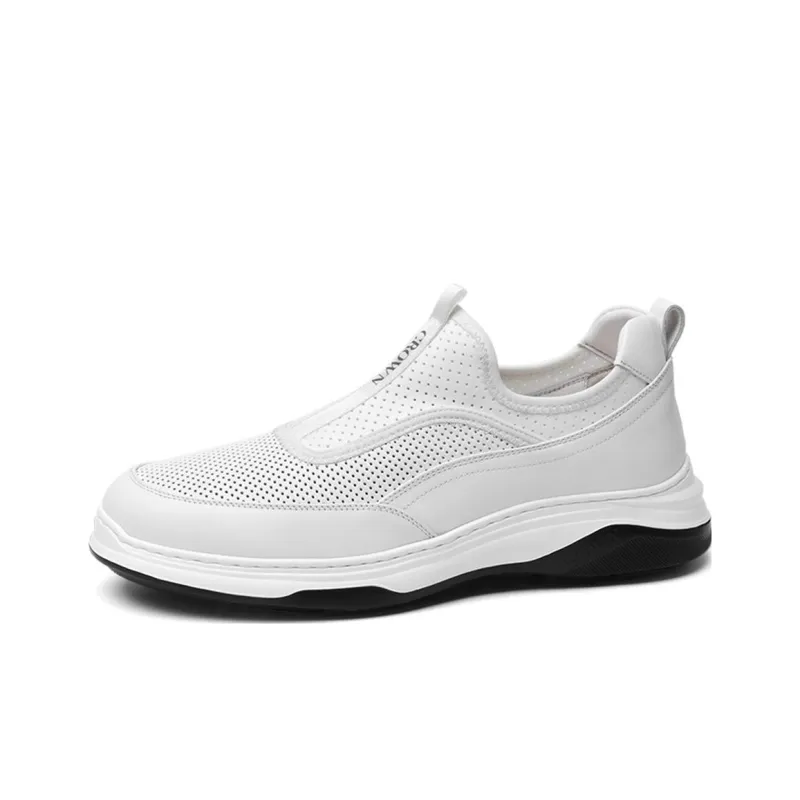 CROWN Low Top Casual Shoes Men's White One Yard Larger-1