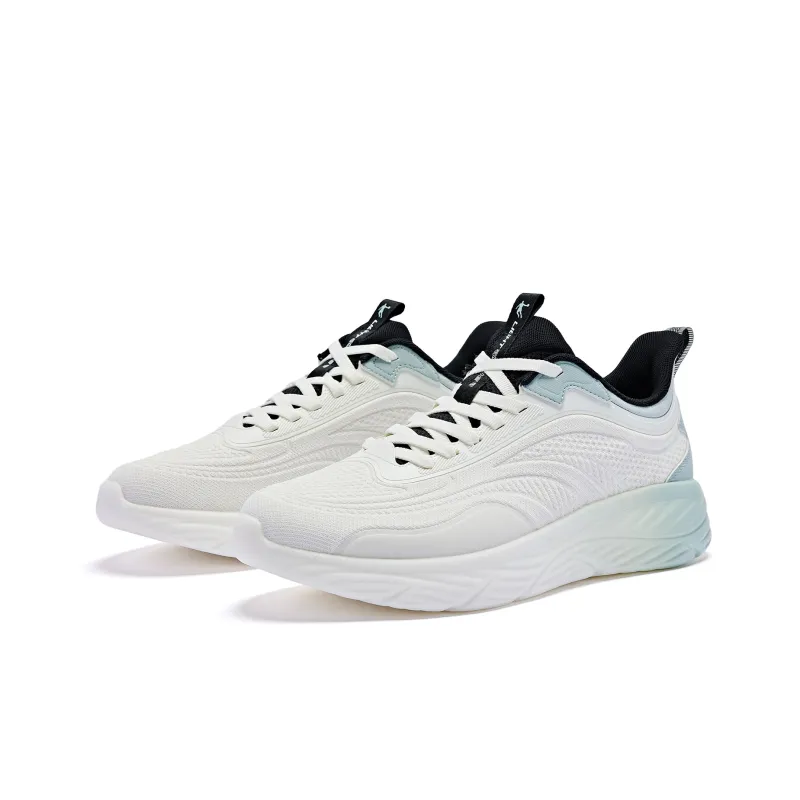 QIAODAN Cushioning Wear Resistant Low Top Running Shoes Men's White Green-2