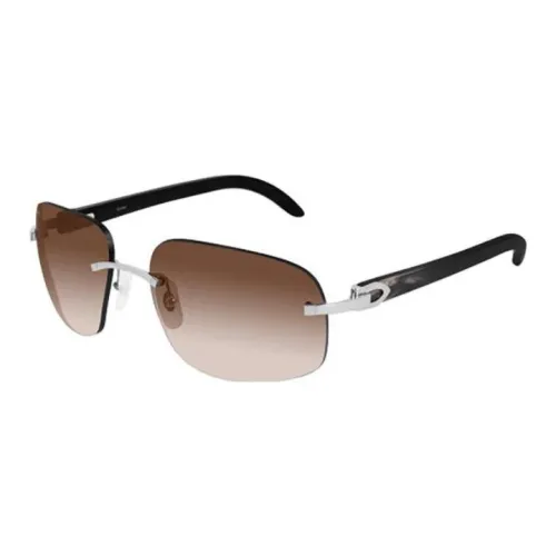 CARTIER Metal Rectangular Sunglasses Men's Black