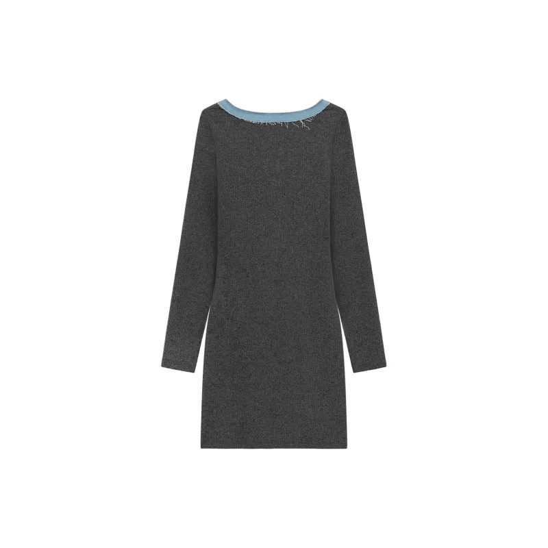 CHUU Long Sleeved Dresses Women's Dark Heather Gray-1