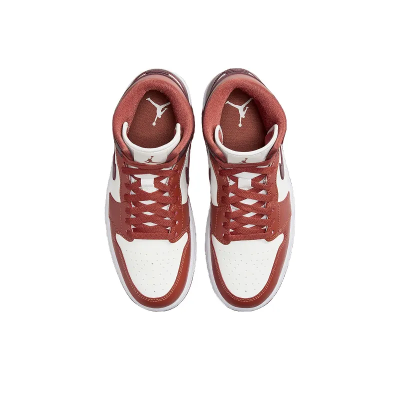 Jordan 1 Mid 'Dusty Peach Night Maroon' Women's-3