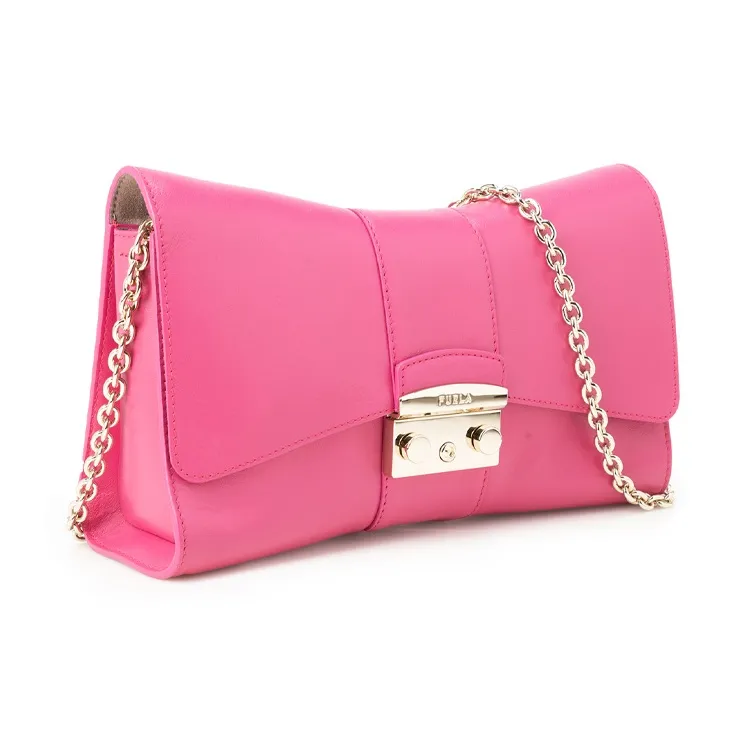 Furla Metropolis Collection Smooth Leather Crossbody Bag Shoulder Bag Women's Pink-1