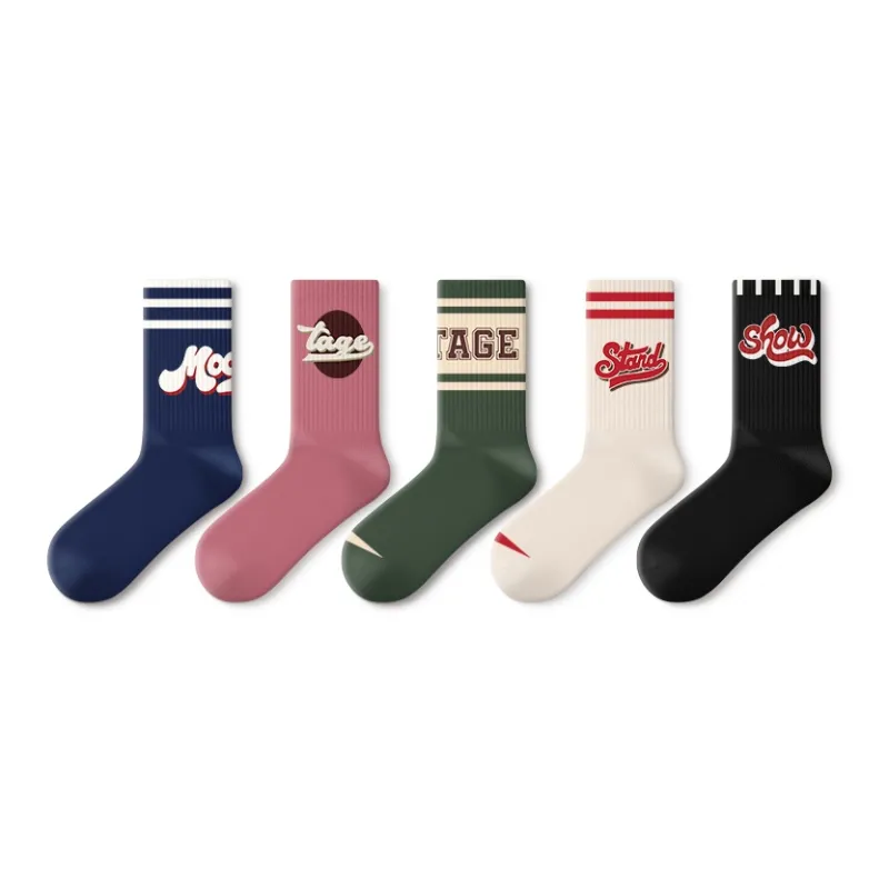 Primeet Mid Calf Socks Unisex 5 Pack-83