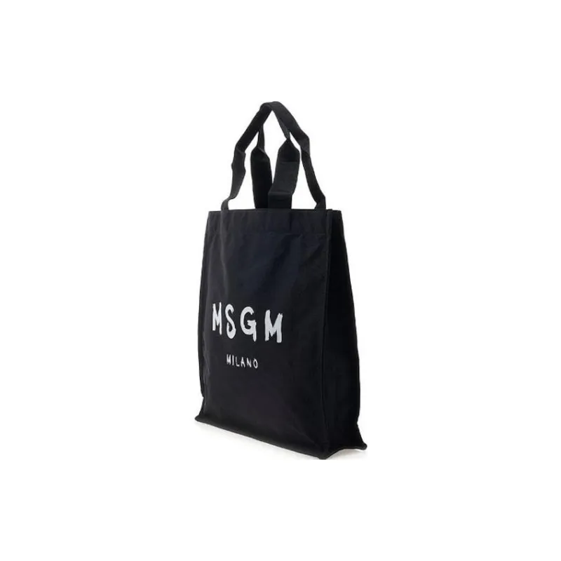 MSGM Fabric Tote Bag Shopping Bag Handbag Men's Black-1