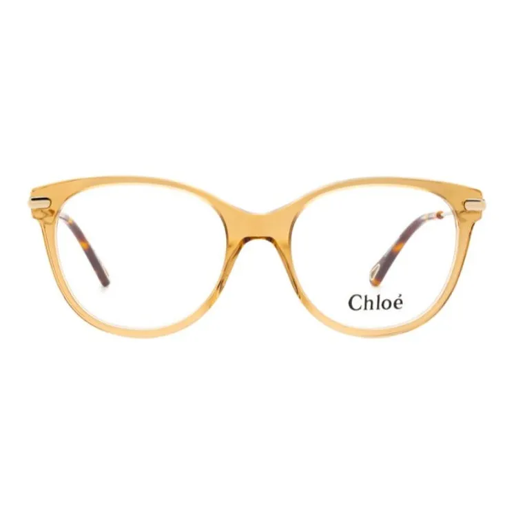 Chloe Acetate Metal Cat Eye Eyeglass Frames Men's Gold-0