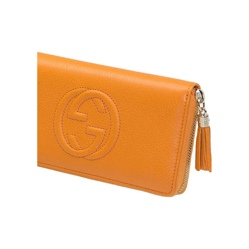 GUCCI Soho Leather Wallet Women's Yellow-4