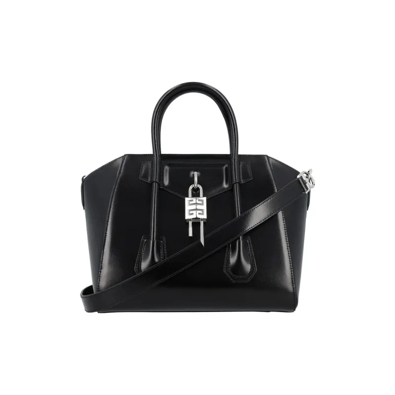 GIVENCHY Leather Tote Bag, Shopping Bag, Handbag Small Size Women's Black-0