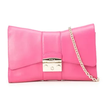 Furla Metropolis Collection Smooth Leather Crossbody Bag Shoulder Bag Women's Pink
