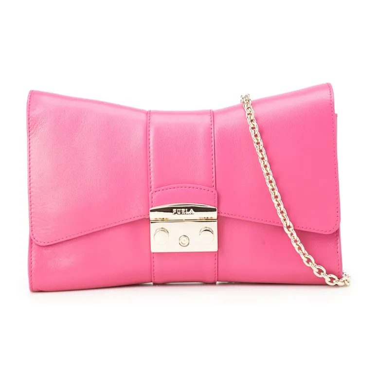 Furla Metropolis Collection Smooth Leather Crossbody Bag Shoulder Bag Women's Pink-0
