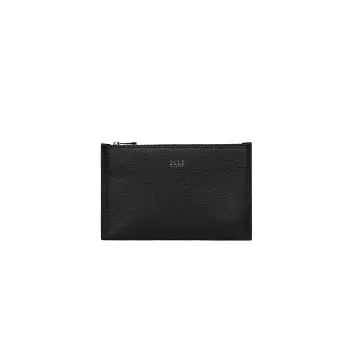 ELLE HOMME Top Grain Cow Leather Envelope Bag Handheld Bag Clutch Men's Black