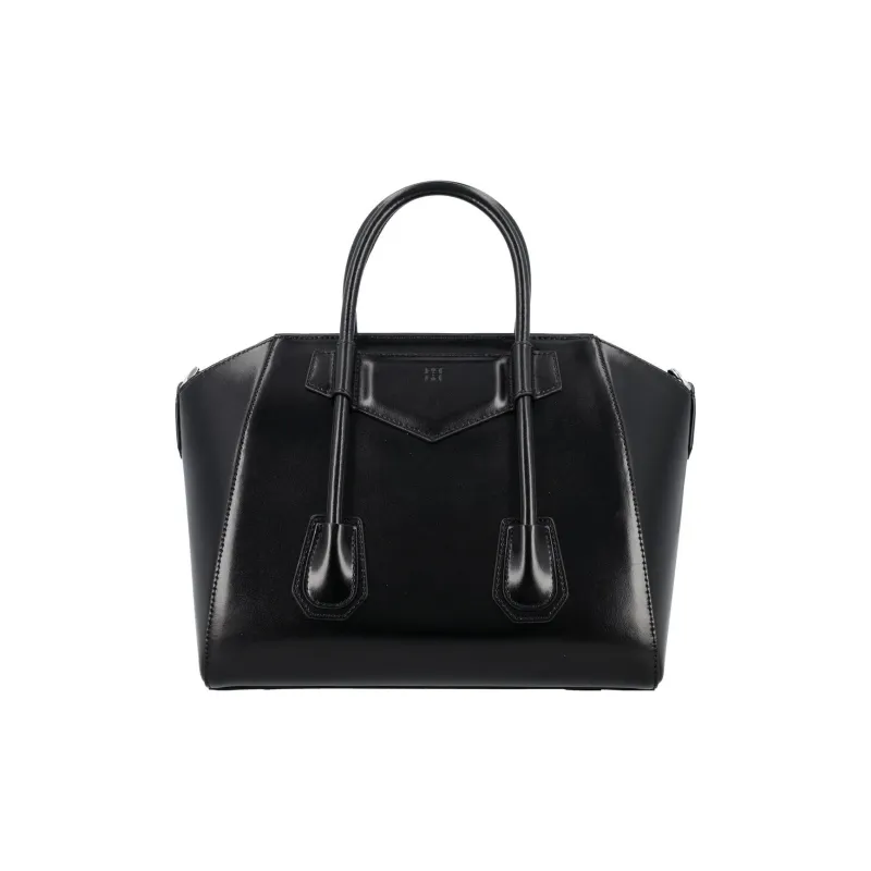 GIVENCHY Leather Tote Bag, Shopping Bag, Handbag Small Size Women's Black-4